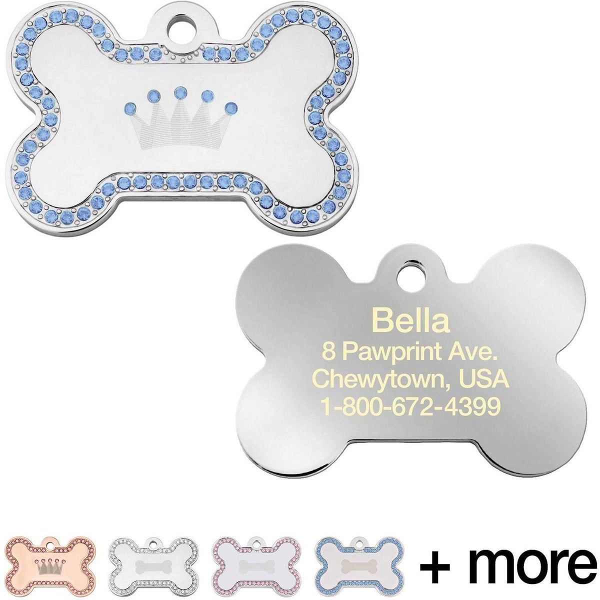 Dog Tag with Crown and Crystals C73513