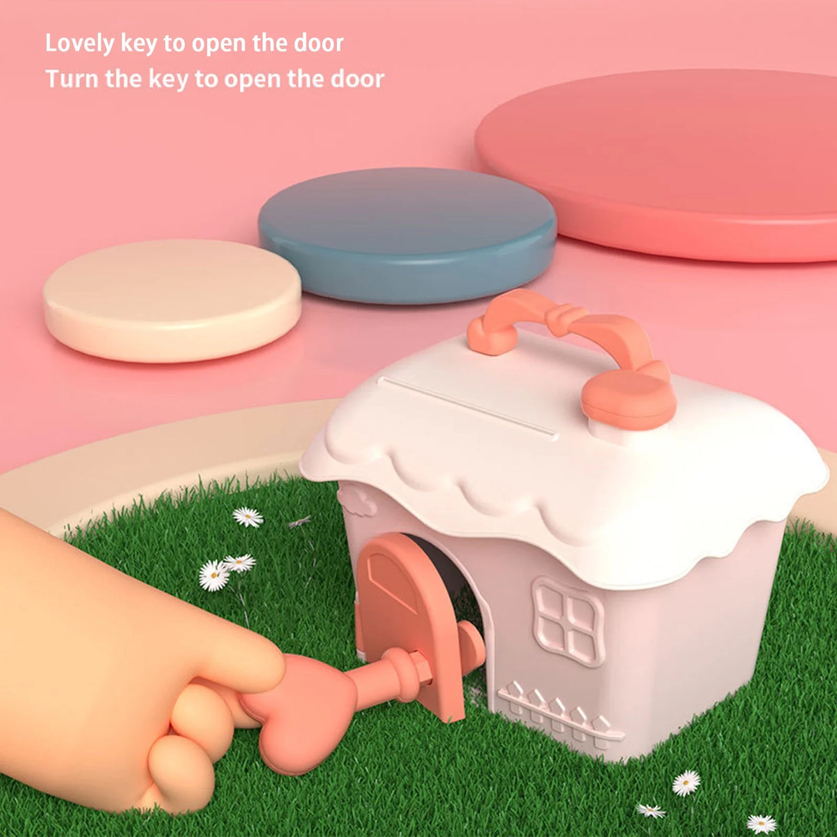 Pink Kids Dollhouse Storage Box N857