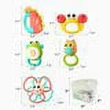 5 Pack Baby Rattle Teething Toys with Storage Case Z170