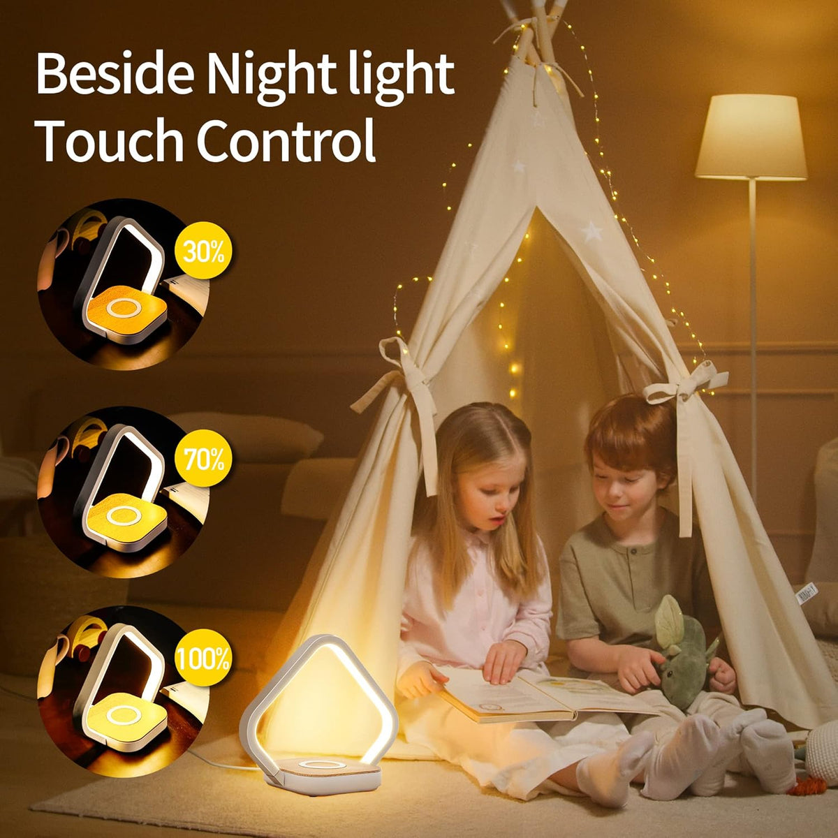 LED Bedside Lamp with Wireless Charger Z20624
