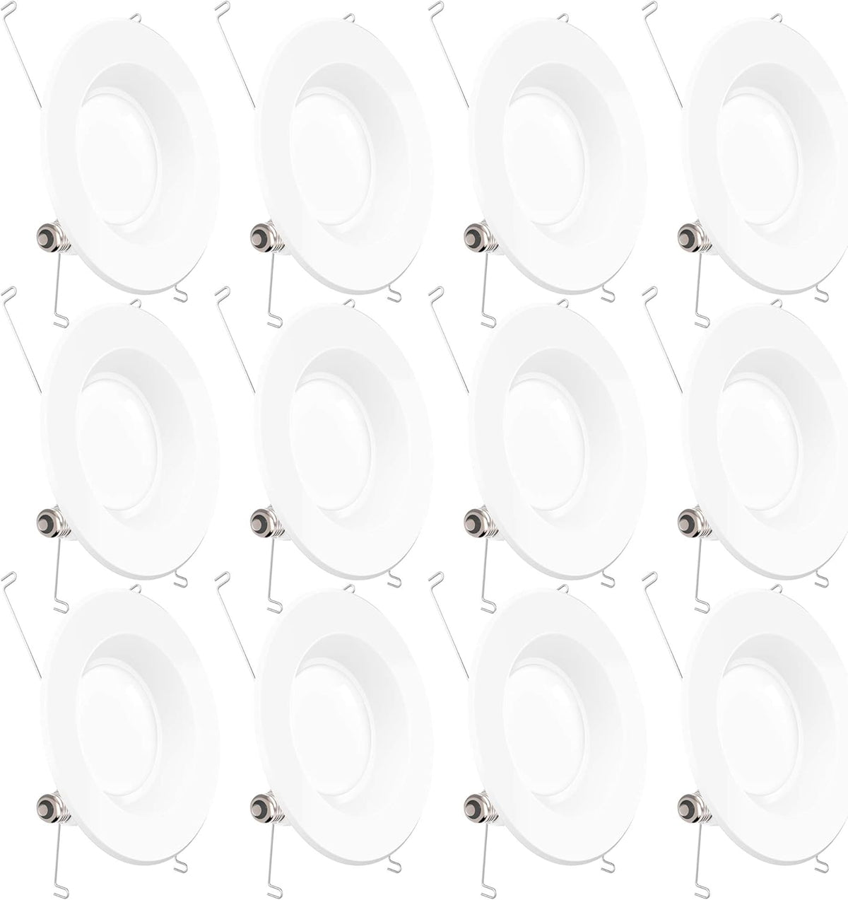 12 Pack 5/6 Inch LED Recessed Lighting, Smooth Trim, Dimmable, 2700K Soft White, 13W, 965 LM O496
