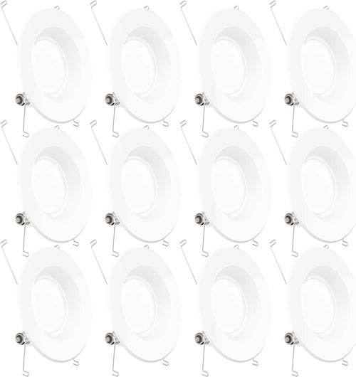 12 Pack 5/6 Inch LED Recessed Lighting, Smooth Trim, Dimmable, 2700K Soft White, 13W, 965 LM O496