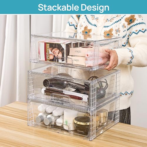 2 Pack Stackable Clear Acrylic Storage Drawers Z342424