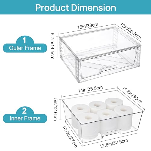 2 Pack Stackable Clear Acrylic Storage Drawers Z342424