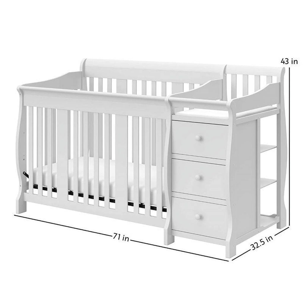 4-in-1 Convertible Crib and Changing Table Set in White O976