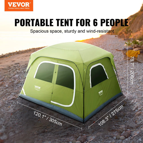 10 x 9 x 6.5 ft 6 Person Waterproof Dome Tent U72131
