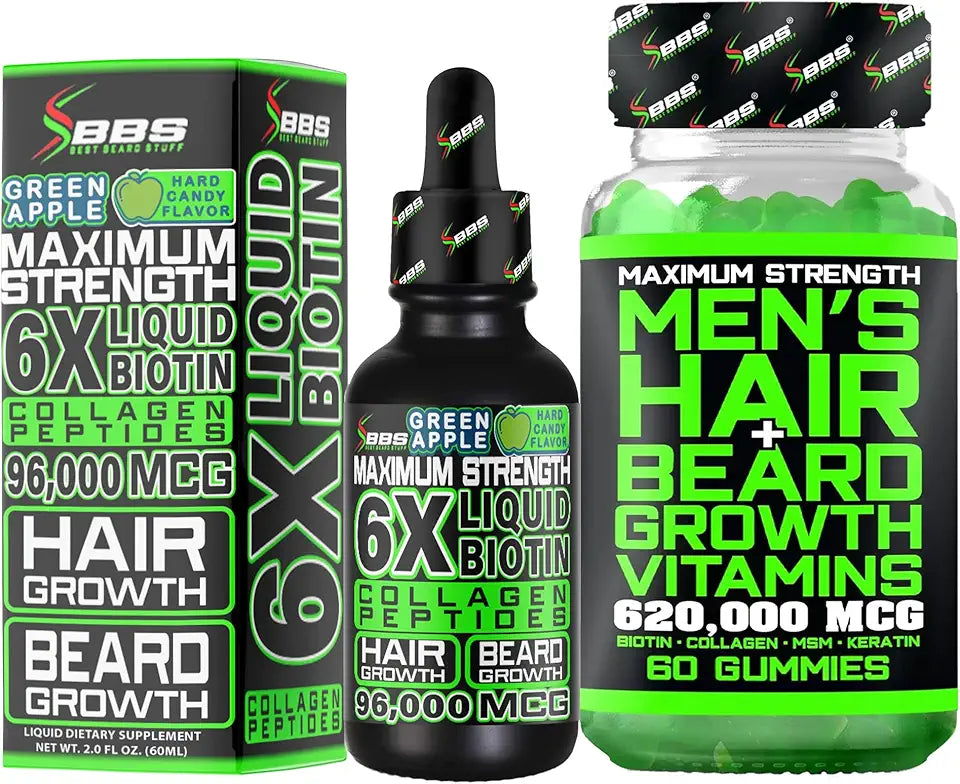 Beard Growth Kit with Biotin Gummies D3138
