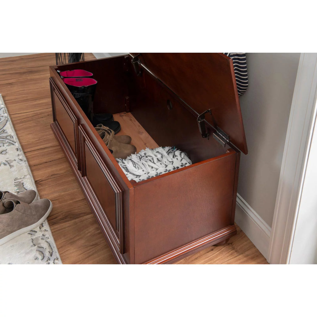 Traditional Cedar Storage Chest, Rich Cherry Finish V80481