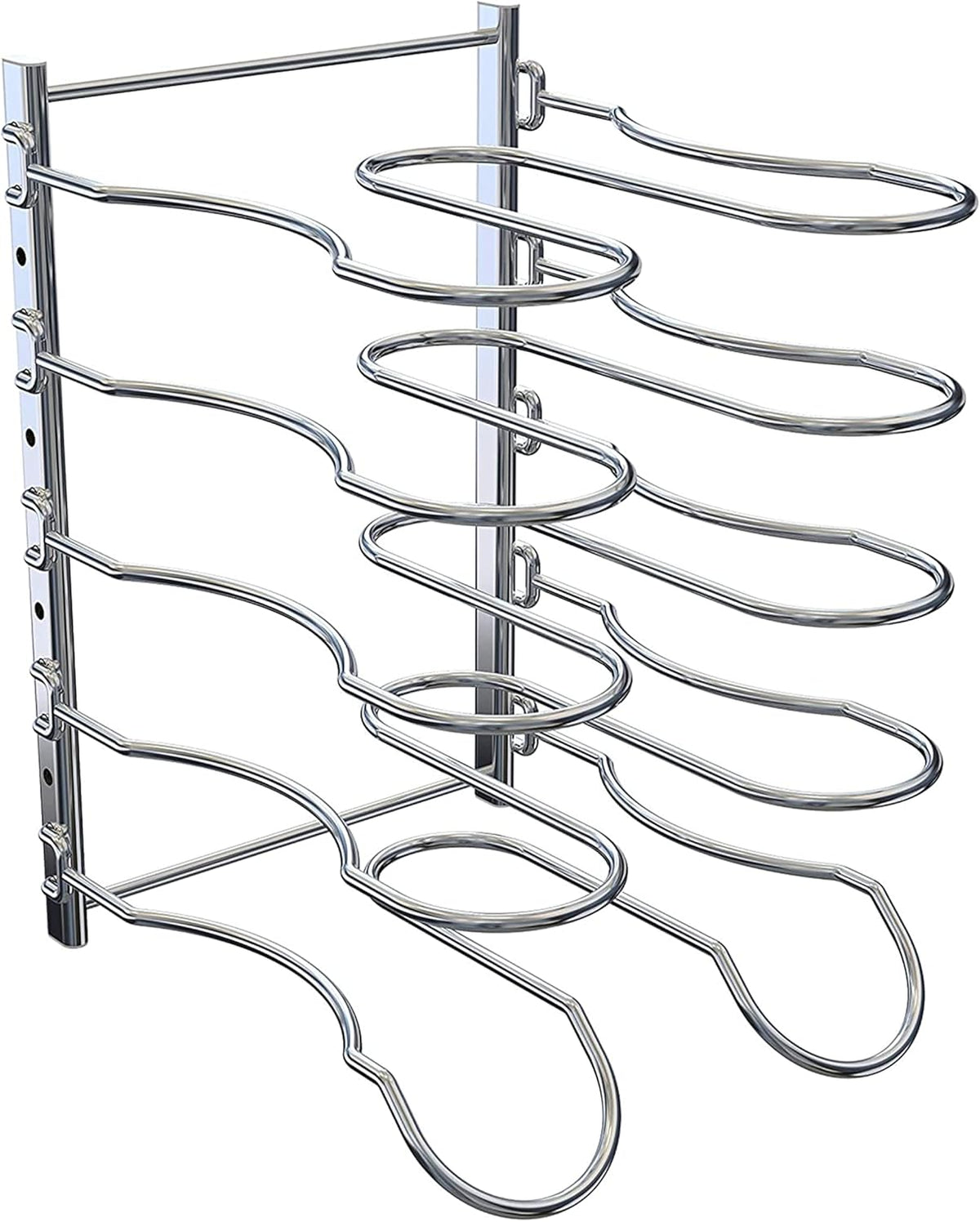 Metal Pan Rack with 5 Adjustable Dividers, Chrome C5912