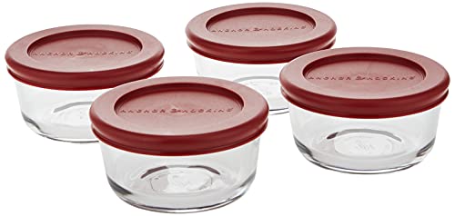 Red 6-Piece Glass Food Storage Containers with Lids E29648