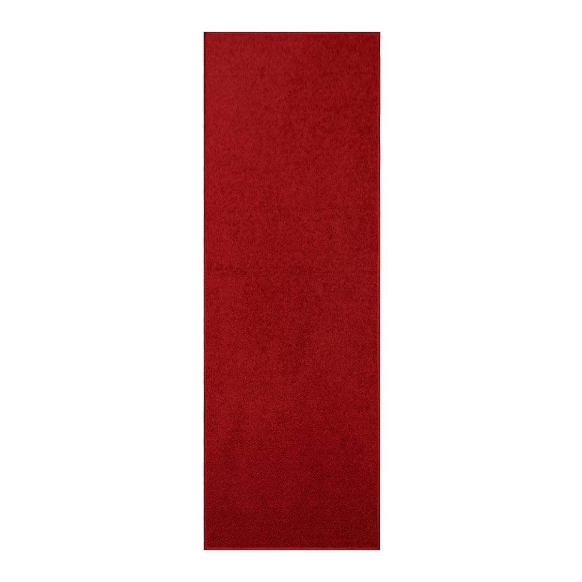 Red Plush Solid Color Runner Rug Z4993
