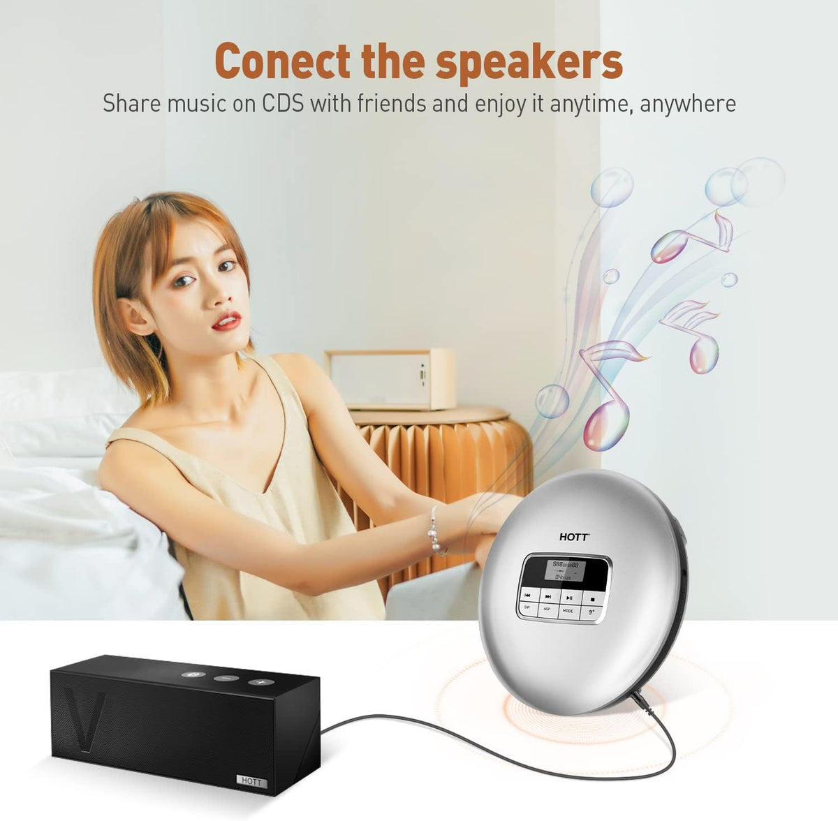 Portable CD Player with Anti-Skip Protection and Headphones A3275