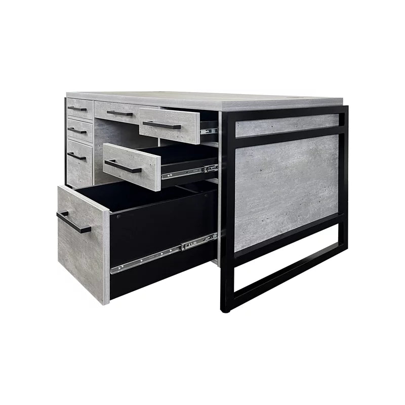 Modern Wood Laminate Double Pedestal Executive Desk C50075
