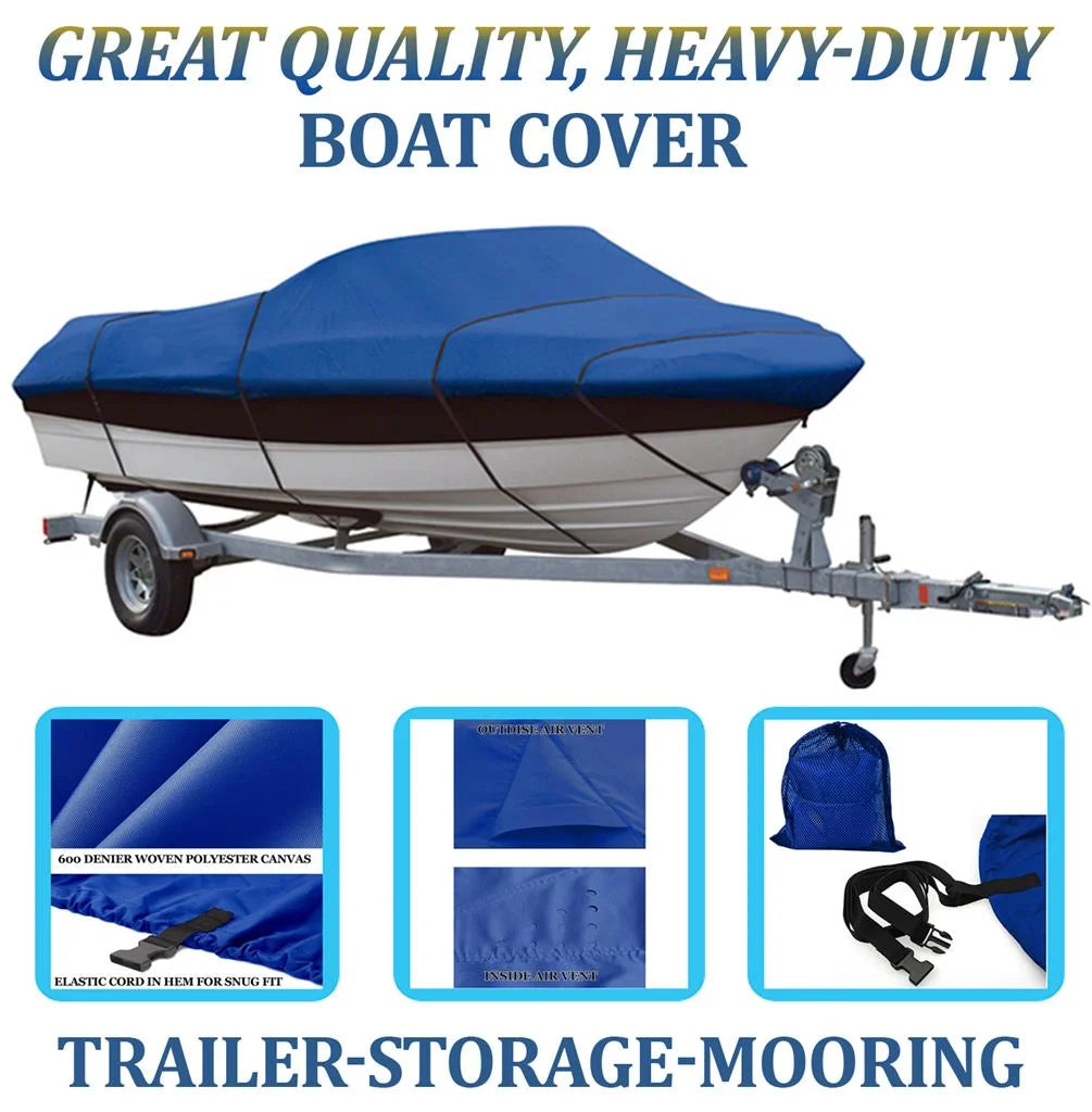 Blue Boat Cover for Crestliner Crusader 190 O/B I33205