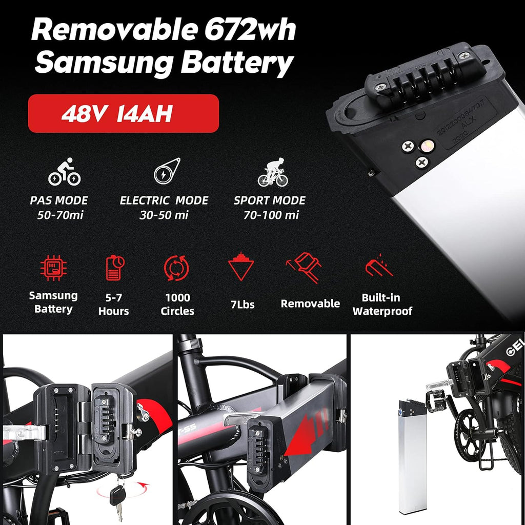 20" 4.0 500W Fat Tire Electric Bike with 48V 14Ah Removable Battery S642559