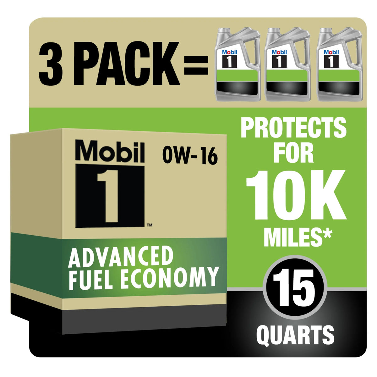 Full Synthetic Motor Oil 0W-16 5 Quart Pack of 3 C804916