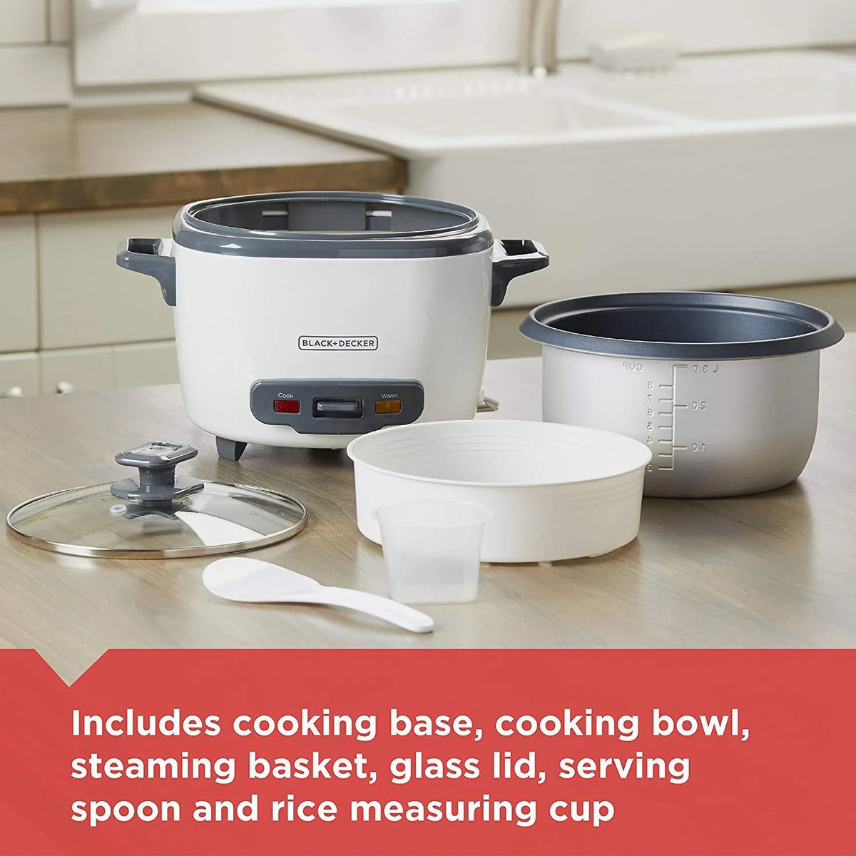 16-Cup Rice Cooker and Food Steamer, White P9575