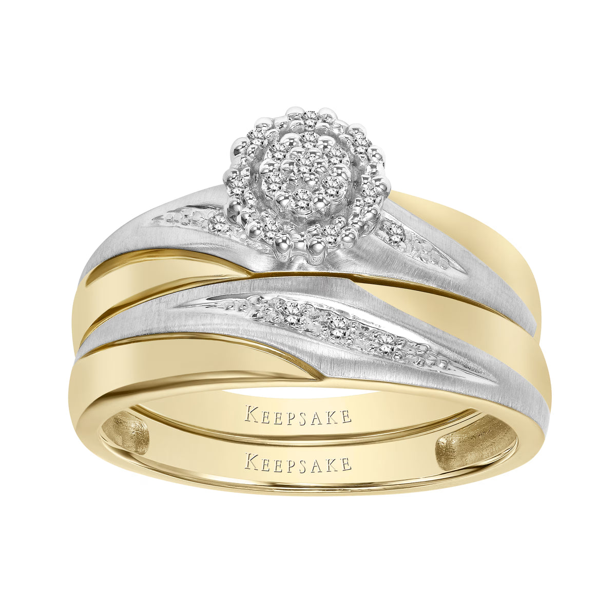 Bridal Set in 10k Yellow & White Gold D2614