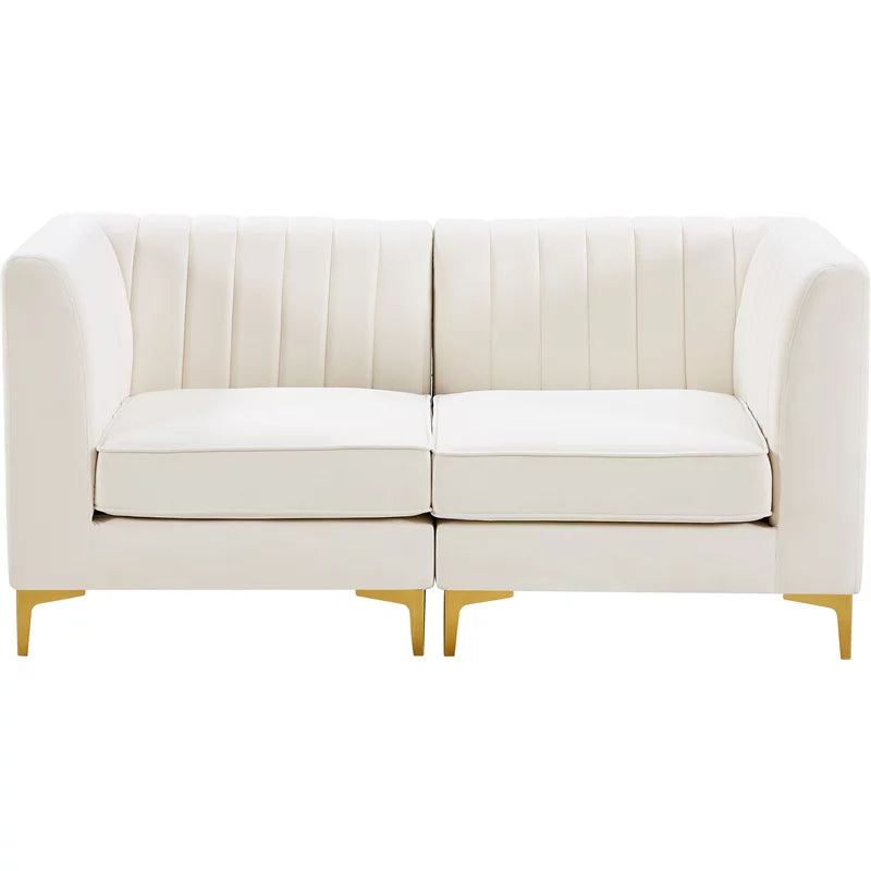 Cream Velvet Modular Sofa I916724