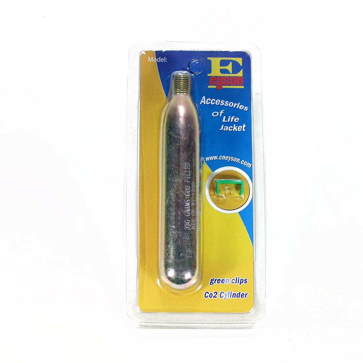 CO2 Rearming Kit Cylinder Cartridge Tank for Manual Inflatable Lifejacket Life Vest PFD Life Jacket CO2 Replacement Refill - 33 Gram X109712