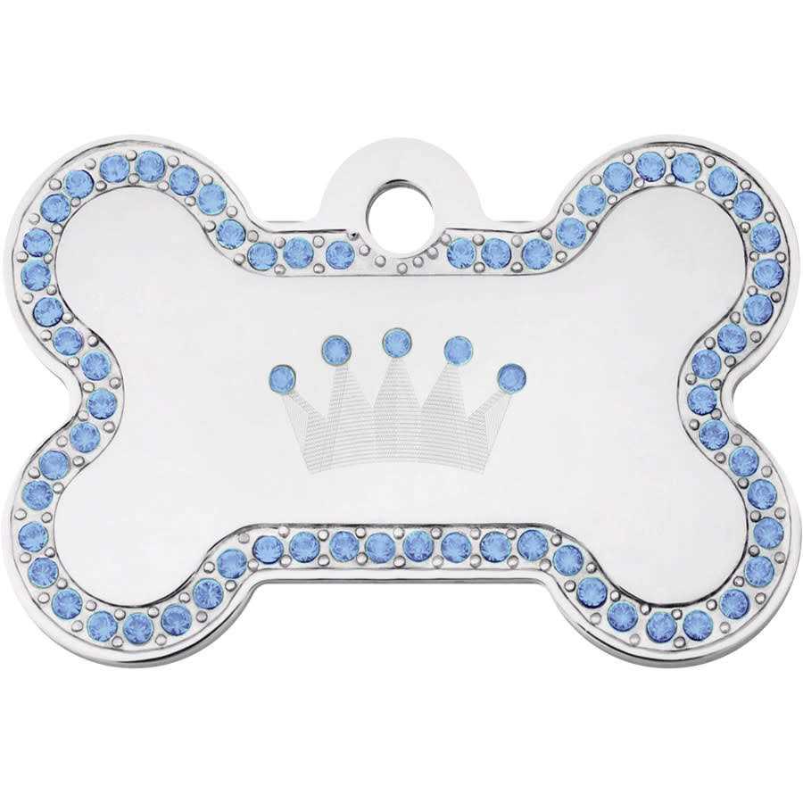 Dog Tag with Crown and Crystals C73513