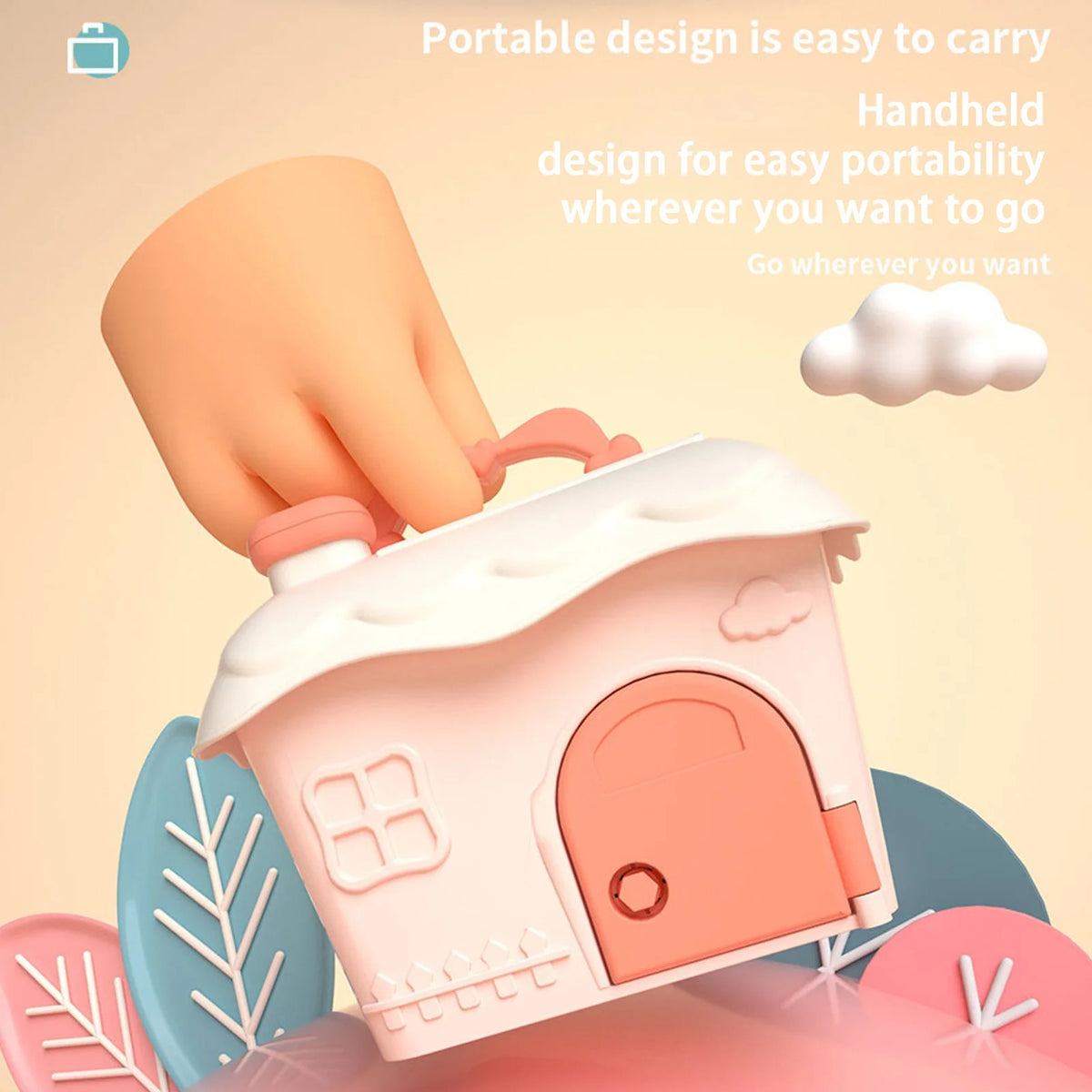 Pink Kids Dollhouse Storage Box N857