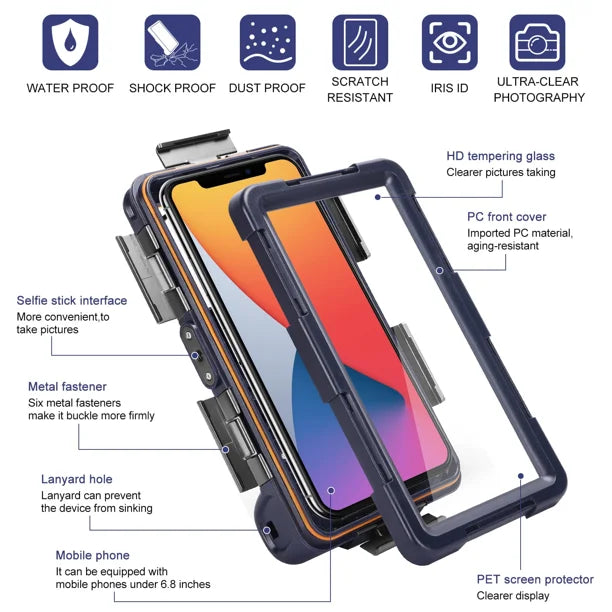 Waterproof Protective Case for Samsung Galaxy S9+ and All Phones Up to 6.9 Inch with Lanyard K14198
