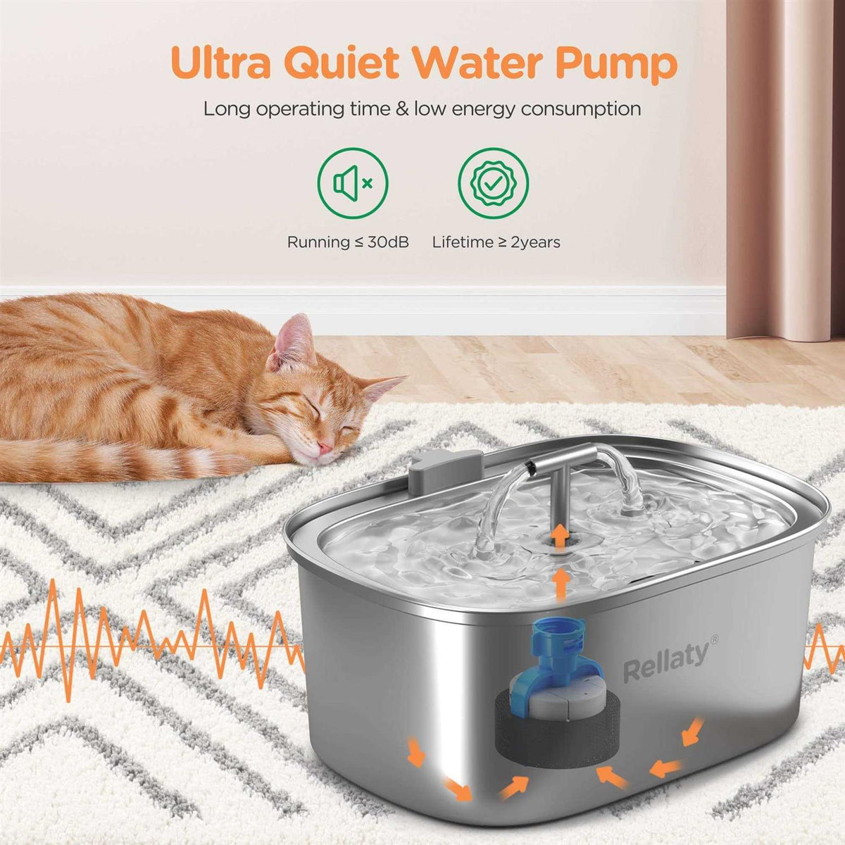 Stainless Steel 3.2L Pet Water Fountain B704980