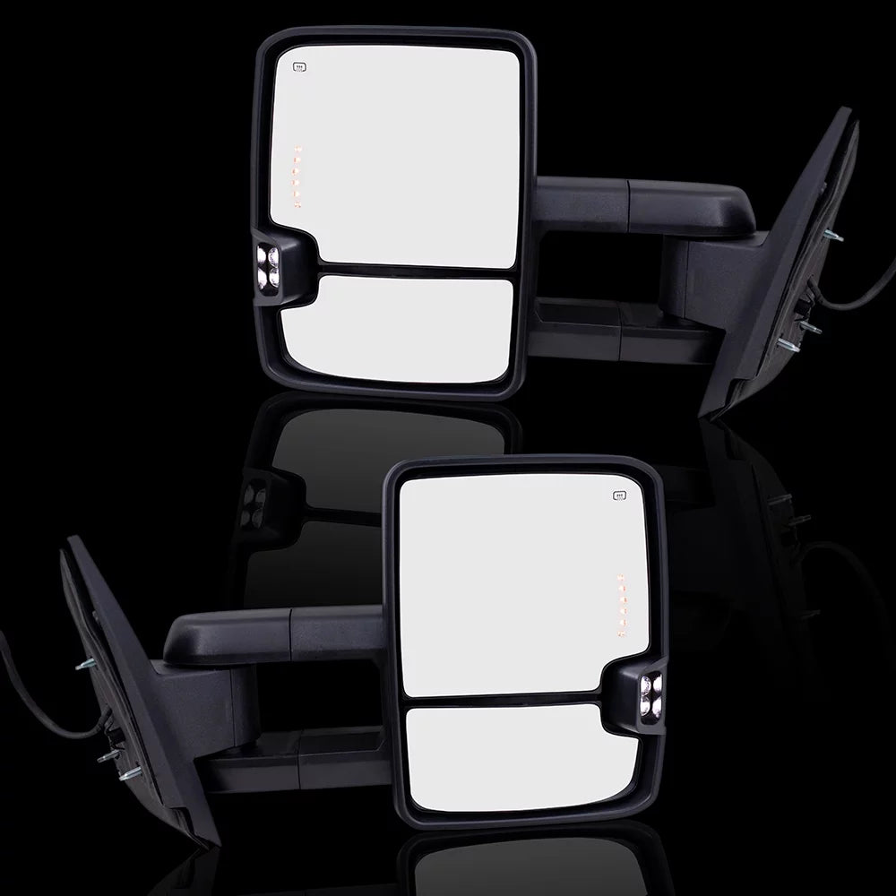 Power Heated Telescopic Towing Mirrors Chrome Cap G9908