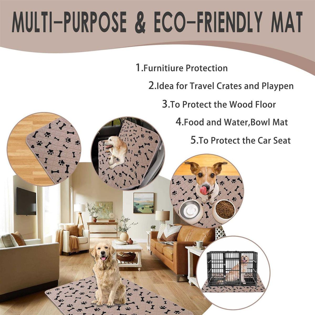 Dog Crate Pee Pads Non-Slip I765047