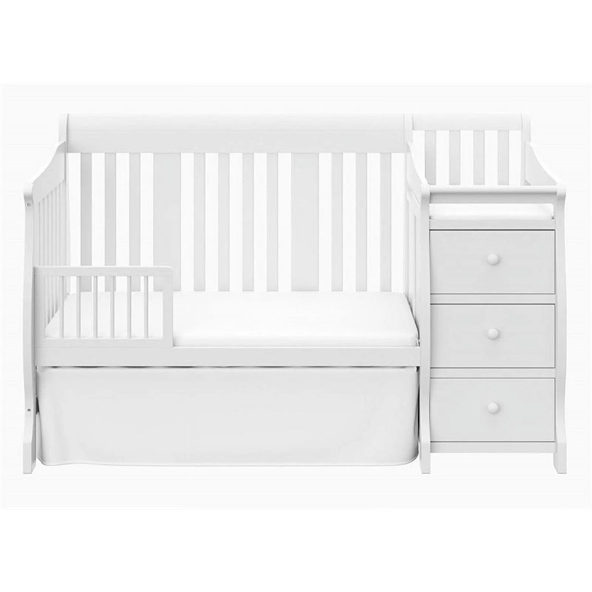 4-in-1 Convertible Crib and Changing Table Set in White O976