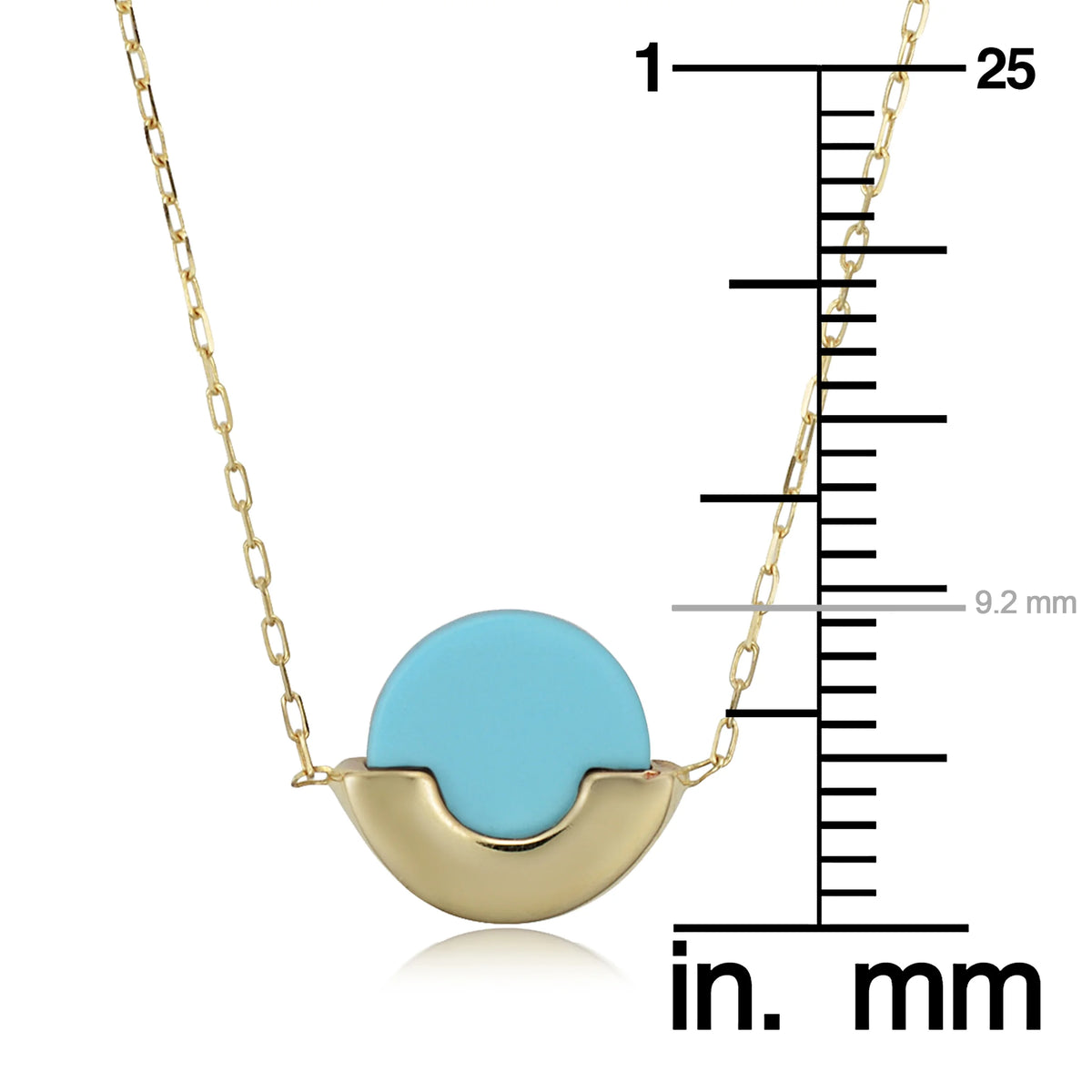 14k Yellow Gold Turquoise Adjustable Length Necklace H7246