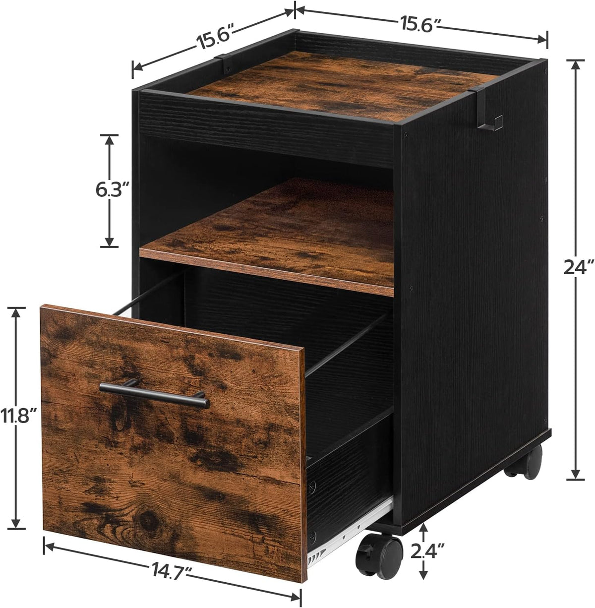 Mobile Pedestal with Drawer and Enclosure Z80601