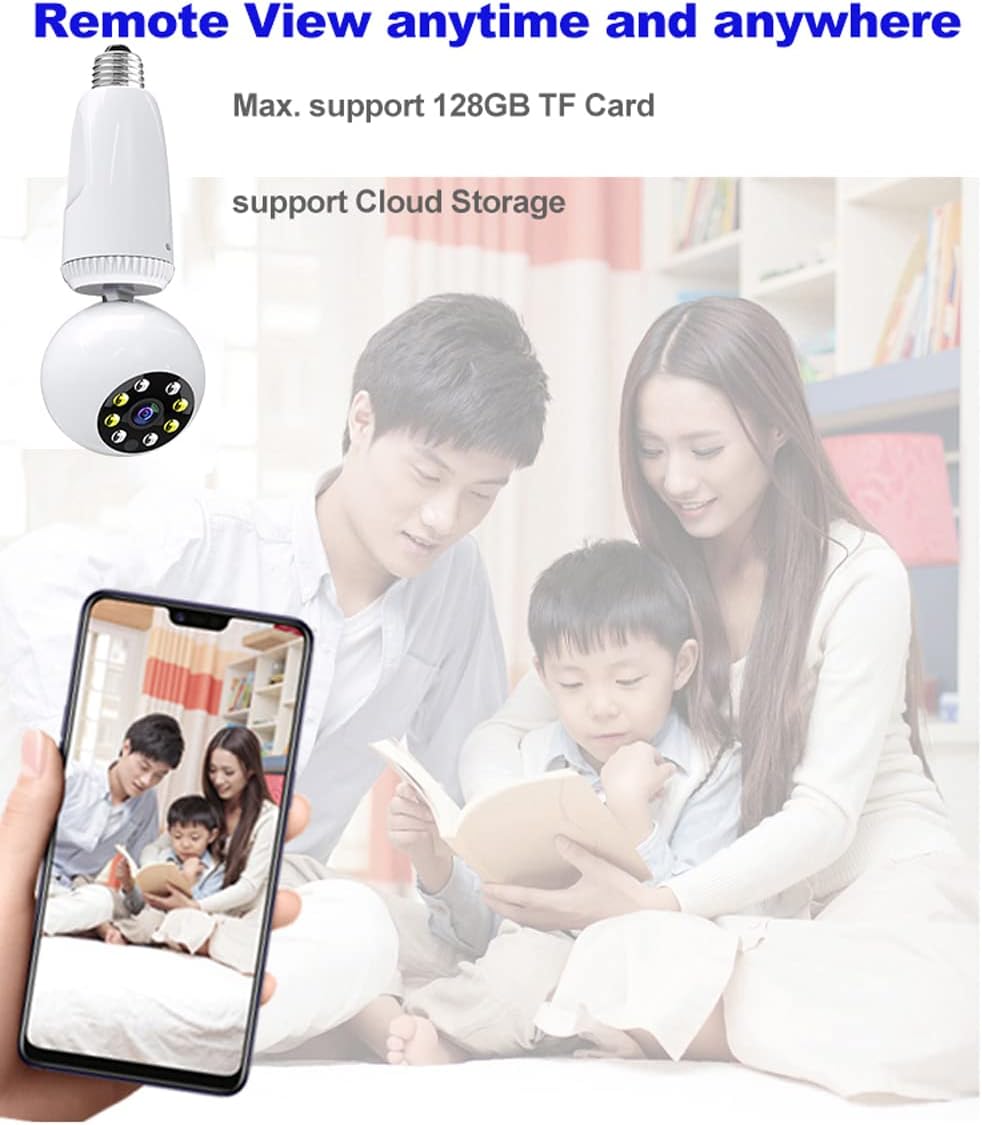 2MP 1080P Wireless PTZ Security Camera with E27 Bulb Connector V94738