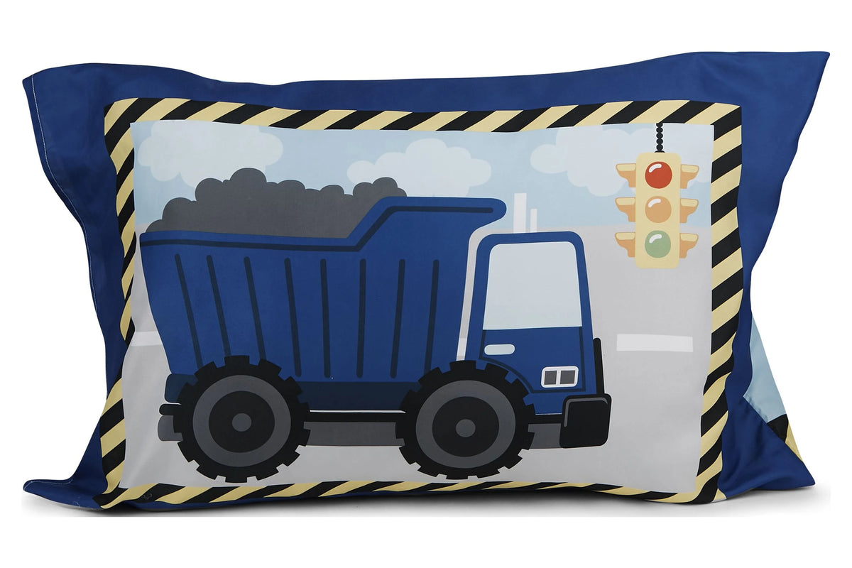 4 Pieces Construction Trucks Bedding Sets with Bedspread Fitted Sheet Flat Sheet Pillow Case M2230