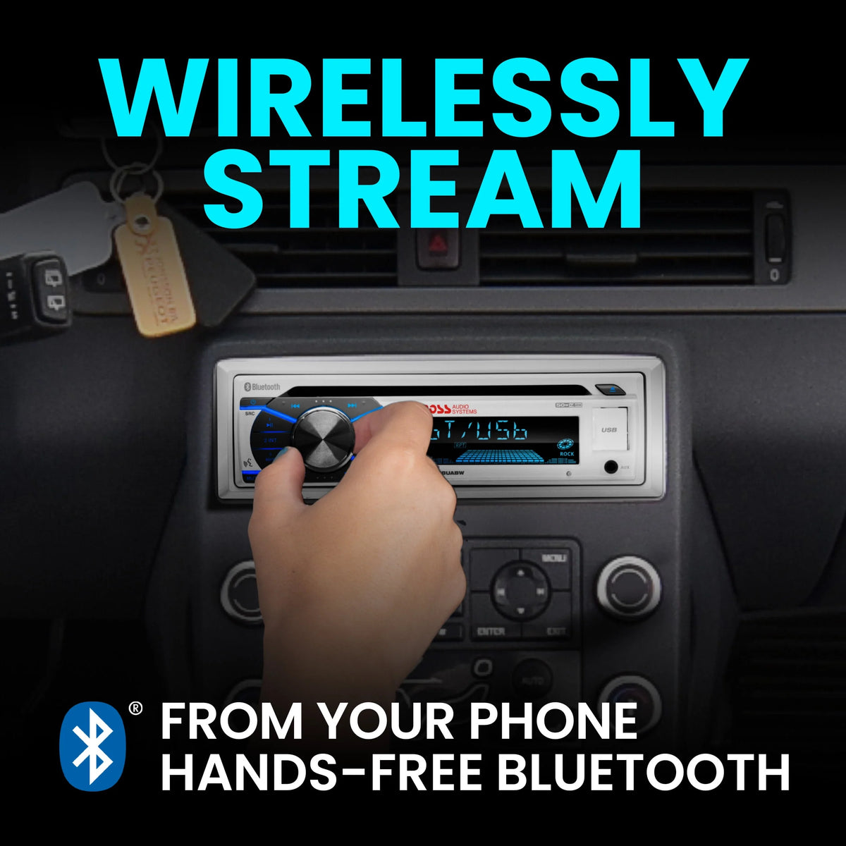 Marine Receiver, Bluetooth, CD, USB, AM/FM, Aux-in P5166