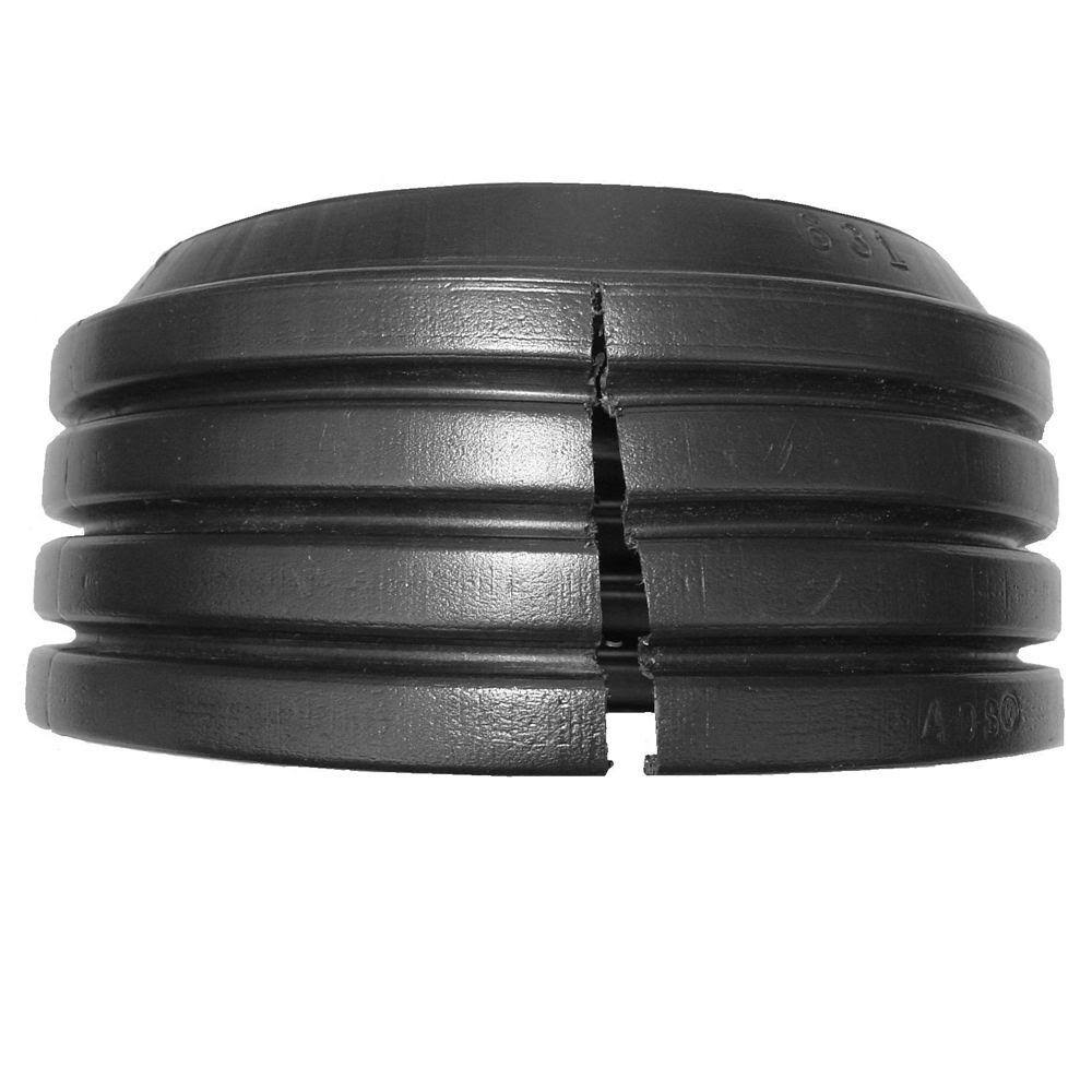 18 in. Black Solid Split End Cap E153856