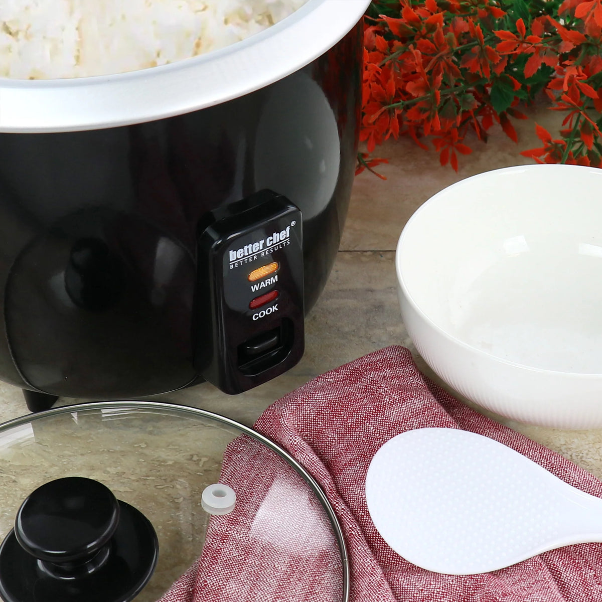 8 Cup Automatic Rice Cooker with Rice Paddle and Measuring Cup Y3093