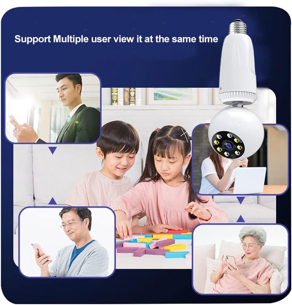 2MP 1080P Wireless PTZ Security Camera with E27 Bulb Connector V94738