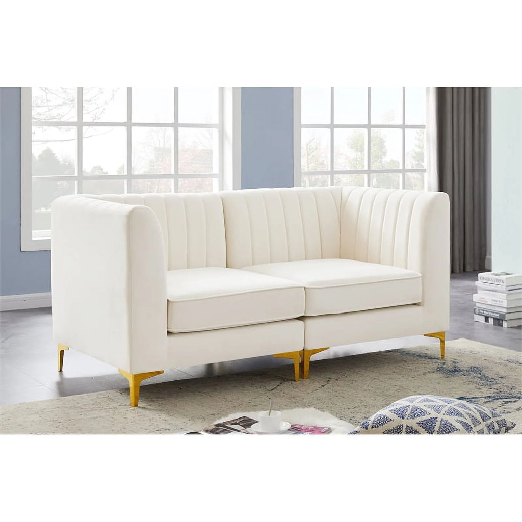 Cream Velvet Modular Sofa I916724