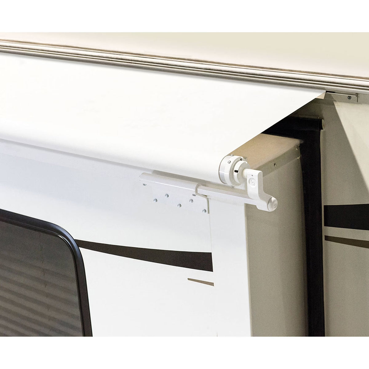 White Slider Awning with White Weatherguard U736