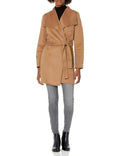 Camel Wool-Blend Wrap Coat Z421