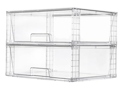 2 Pack Stackable Clear Acrylic Storage Drawers Z342424