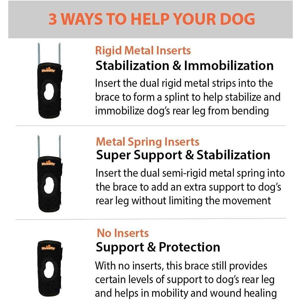 3-in-1 Short Rear Leg Support Small Dog Splint Braces Z324818
