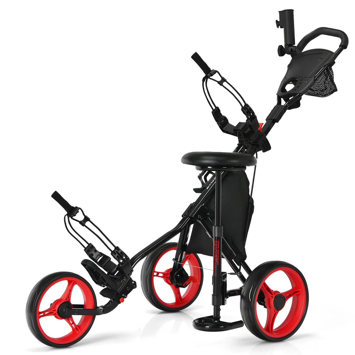 Folding 3 Wheels Golf Push Cart with Seat X451731