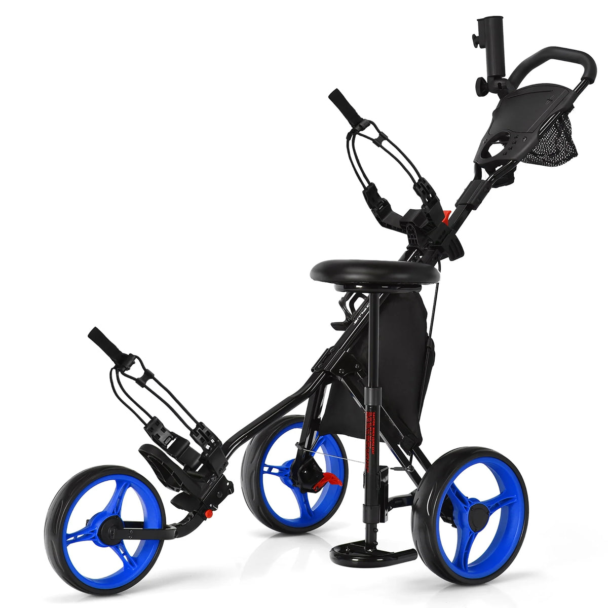 Folding 3 Wheels Golf Push Cart with Seat X451731