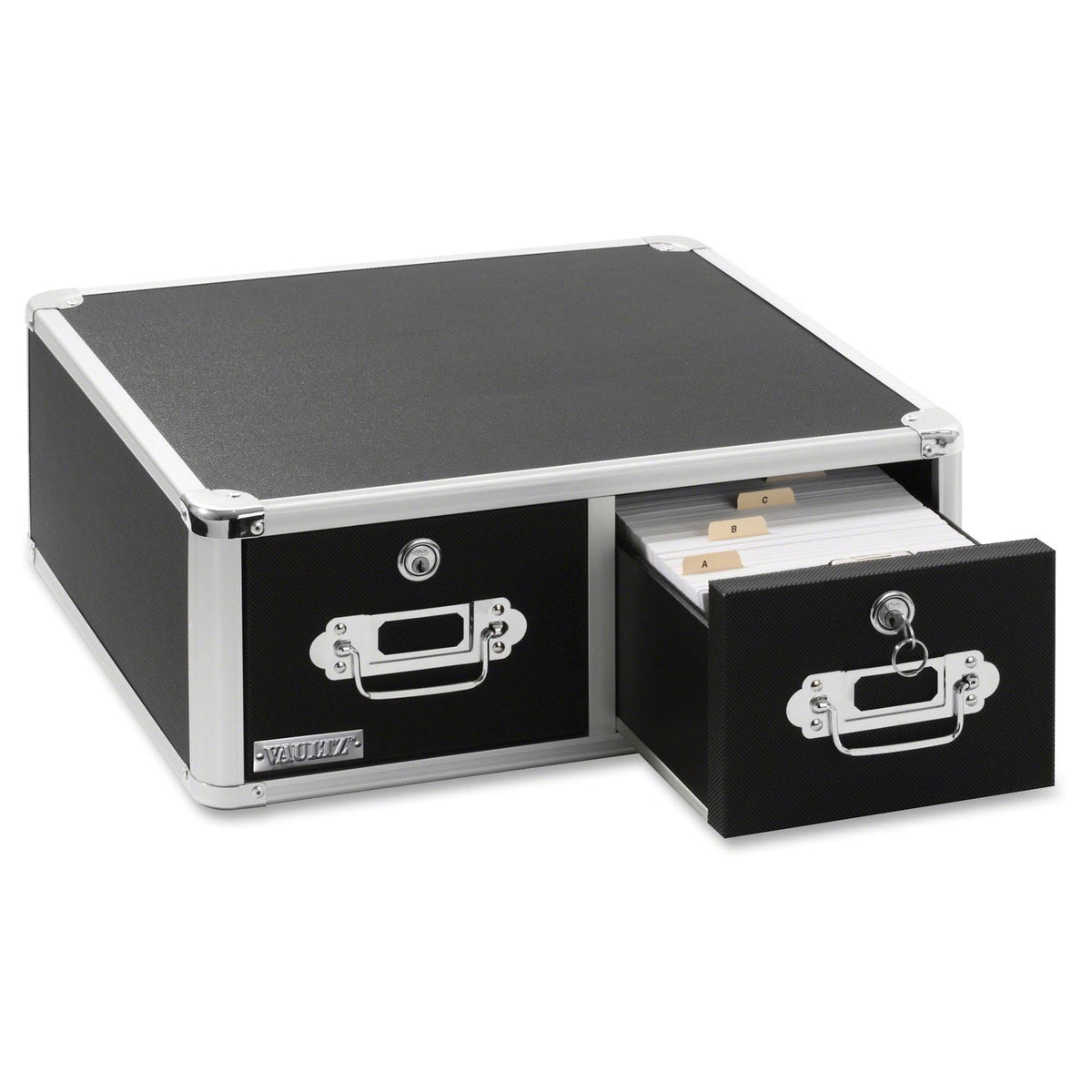 Locking Two-Drawer Index Card Box R3032