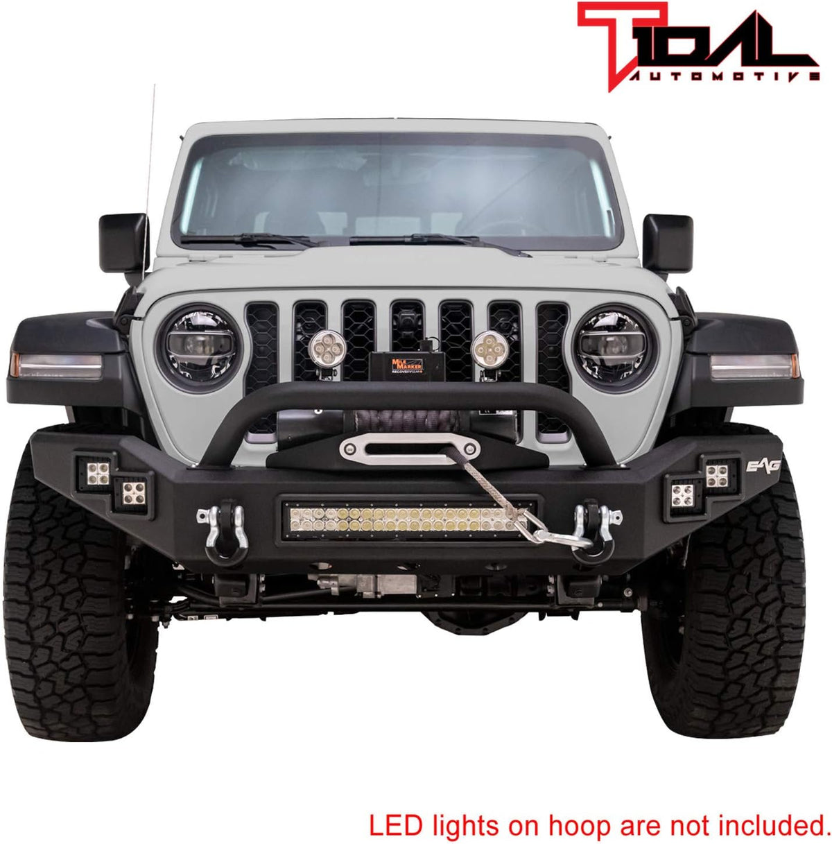 Full Width Front Bumper with LED Light Bar and Winch Plate N23363