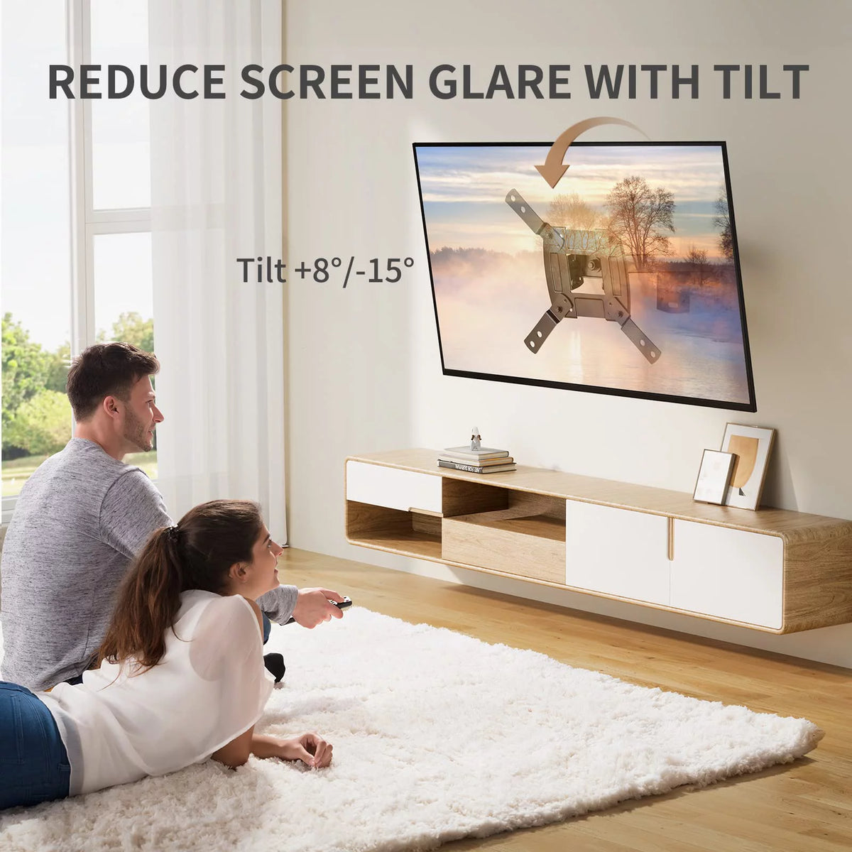 Full Motion TV Wall Mount for 13-39 inch TVs with 360° Rotation Articulating Swivel Extension Arms and Tilt, 200x200mm S3091