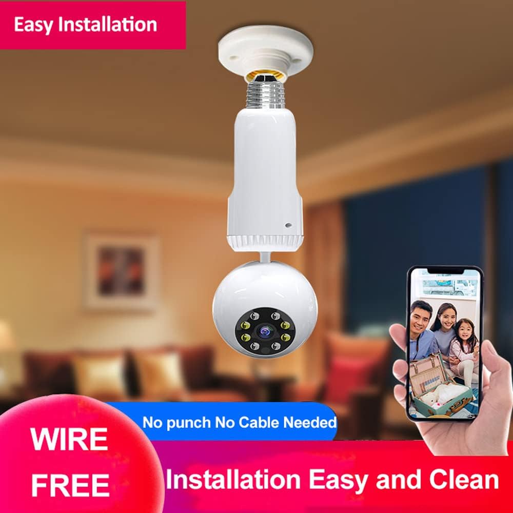 2MP 1080P Wireless PTZ Security Camera with E27 Bulb Connector V94738